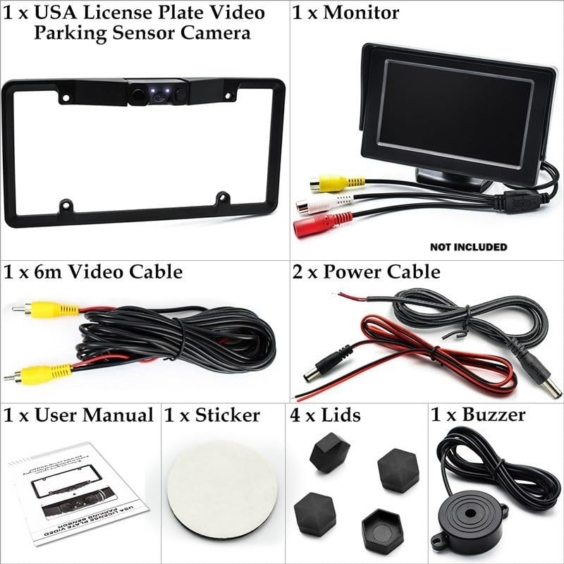 3 in 1 American car License Plate Frame Built-in Backup