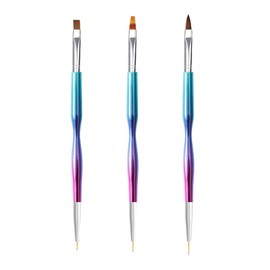 Baluue Diy Nail Art Pen Set 3pcs Double Head Manicure Pen Brush Nail Art Painting Tool Reusable Ideal for All Ages