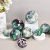 JIC Gem Large Crystal Ball Feather Fluorite Healing Crystals Sphere