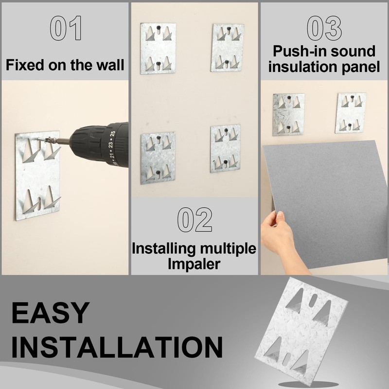 Blulu 25 Pcs Surface Mount Impaler for Wall Mounting Acoustic