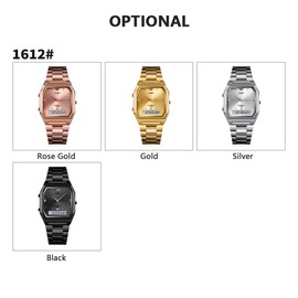 SKMEI Ultrathin Digital Electronic Men Watch Dual Display 3 Time Mode Date Week Alarm Clock 5ATM Waterproof Male Fashion Watches Wristbands for Daily Life Sports Business Family Friends Gifts
