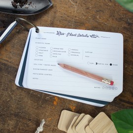 Inklings Gardening Planner Journal O-Ring Plant Record Cards Garden Diagram & Wood Markers