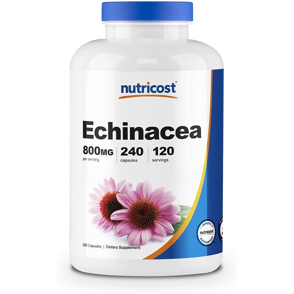 Nutricost Echinacea 800mg, 240 Capsules - Vegetarian Caps, Non GMO, Gluten Free, 120 Servings