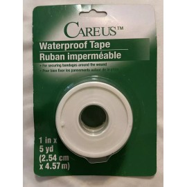 CareUs Set of 4 Waterproof Medical Bandage Tape 1 In x 5 Yd/Roll for Securing Bandages