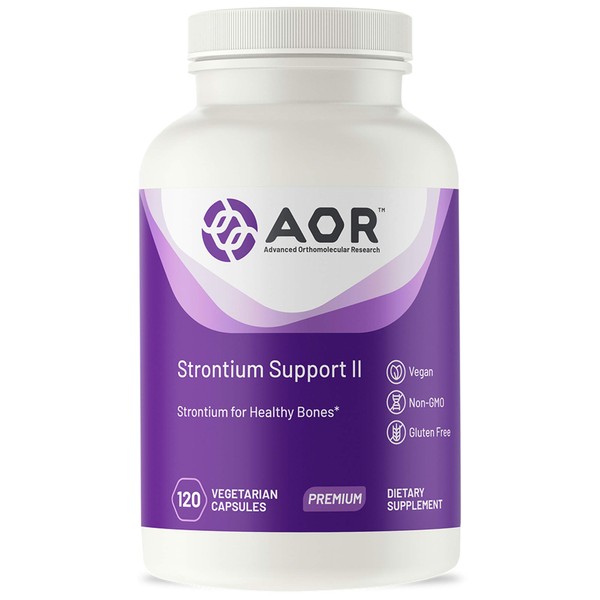 AOR, Strontium Support II, Mineral Support for a Healthy Skeletal System and Bone Growth, Vegan, Non-GMO, 120 Capsules (120 Servings)
