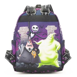 Nightmare Before Christmas Mini Backpack - Bundle with 13" Mini Bag Featuring Jack Skellington, Sally, Zero, More Plus Water Bottle | Nightmare Before Christmas Backpack Purse for Kids, Girls