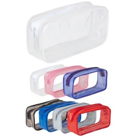 Soul Projekt Large Clear Pencil Case White, Make Up Travel Bag, Portable PVC Pouch Organizer for Students, Exam, Office, Art, School Supplies, Women, Girls, Boys, Cosmetic Toiletry Bag