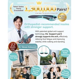 Insoles for Bunions, DynWalker Shock-Absorbing Insoles, Dual Gel Cushions for Enhanced Cushioning and Slip Resistance, Unisex, L