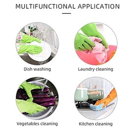 Eopzo Reusable Waterproof Household Latex Hand Gloves For Kitchen Dish Washing Laundry Cleaning Gardening And Sanitation 2 Pair Green