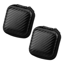 2 Pack Striped Headphone Case, Headphone Storage Bag, Headphone Case with Mesh Pocket, Hard Shell Headphone Pocket, Data Cable Storage Bag, Mini Accessory Bag