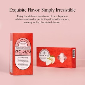 Bokksu White Strawberry Candy Bites - 2-Pack Freeze-Dried Strawberry Candies Infused with White Chocolate, Crunchy, Melt in Your Mouth, Bite-Sized, Japanese-Inspired Freeze-Dried Fruit Snacks