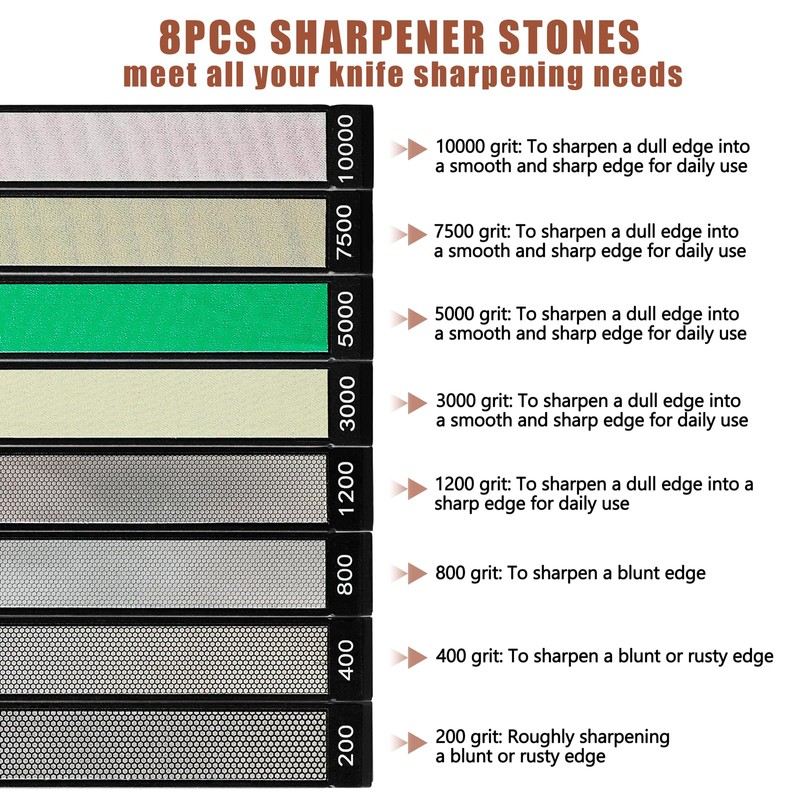 RUIXIN PRO 8 Pcs Diamond Knife Sharpening Stones for RUIXIN