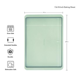KitchenAid 13x18in Nonstick Aluminized Steel Baking Sheet, Pistachio
