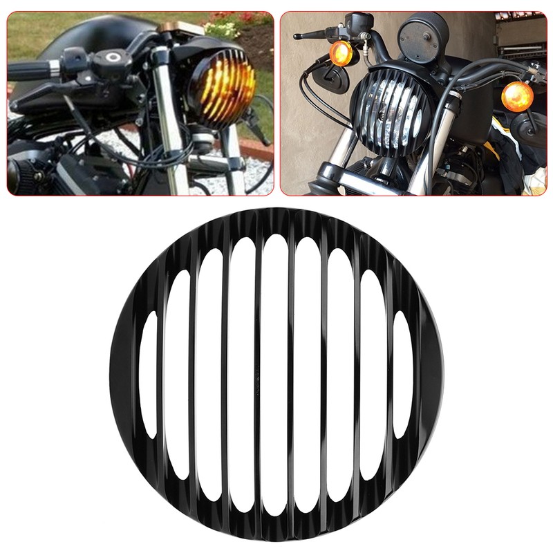 5.75in Aluminum Headlight Grill Cover Accessory Fit for XL883 XL1200