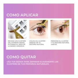 Pestañas Postizas Con Aplicador Kiss Impress Falsies Voluminous Color negro x20 clusters                                                              