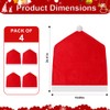 4PCS Velvet Christmas Red Hat Chair Covers Xmas Chair Back