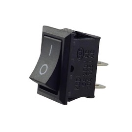 Rocker Switch, Toggle Switch, Device Switch, Mini Rocker Switch 250V 6A 125V 10A AC, KCD1 (6V 9V 12V 24V 125V AC/DC) Black Rectangular 19 x 13 mm, 2-Pin On/Off