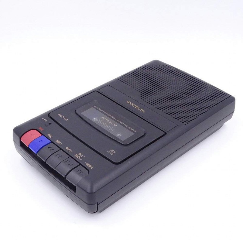 WINTECH HCT-03 Portable Tape Recorder with Handle, Black (AC Adapter