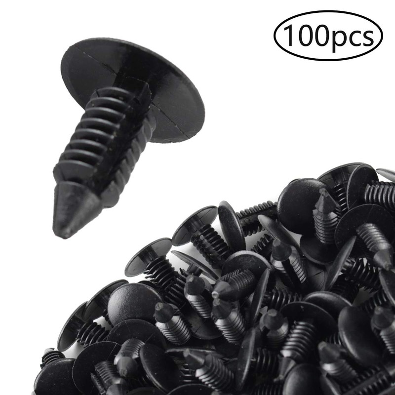 AUTOKAY 100Pcs 8mm Bumper Clips Auto Car Hole Plastic Rivets