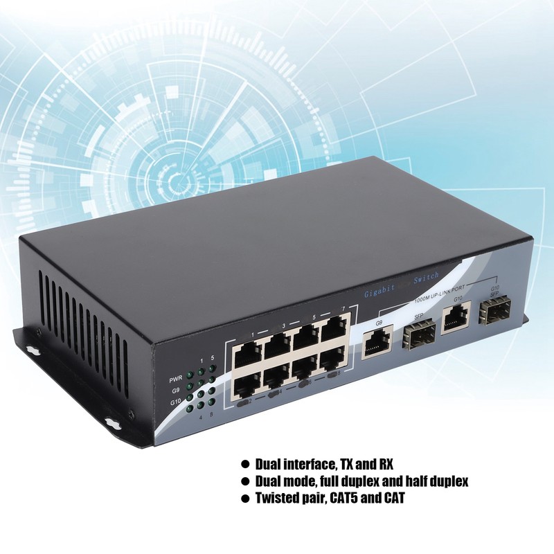 Ethernet Media Converter Twisted Pair RJ45 10/100/1000M 2 Optical Fiber