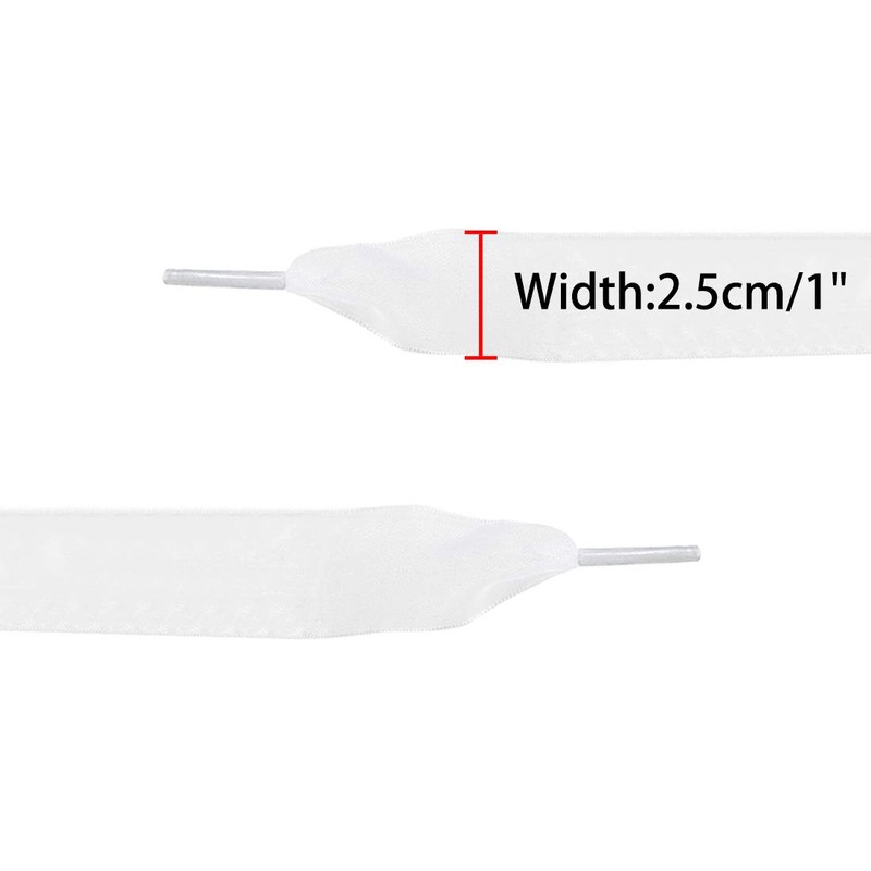 Allegra K 2 Pairs Flat Snow Yarn Shoelaces 2.5cm/4cm Wide