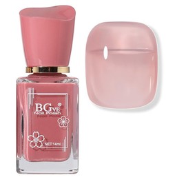 SALROAL Quick Dry Jelly Nude Nail Polish,Nude Pink Nail Polish,14 ml Air Dry Neutral Sheer Pink Color Nail Lacquer,Long-Lasting Light Nail Polish,Nail Art DIY No Nail Lamp Needed