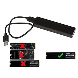 KALEA INFORMATIQUE External Enclosure Compatible with SSD Mac Air 2012 to USB 3 (USB 3.0 SuperSpeed) - for SSD of Mac 8+18 Pins (A1466 A1465 MD223 MD224 MD231 MD232)