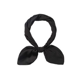 MEANBEAUTY 27.5" Square Silk Like Head Scarf for Women Satin Bandana Head Scarves Neck Scarfs for Hair Wrapping at Night(Black)