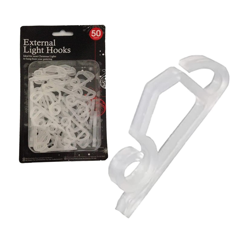 CRAZZYVALUE, 50 X Gutter Hanging Hooks/Clips for Outdoor Christmas Xmas