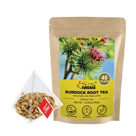 FullChea - Burdock Root Tea Bags, 40 Teabags, 2.5g/bag - Premium Burdock Root - Non-GMO - Naturally Caffeine-free Herbal Tea - Aid in Digestion & Improving Liver Health