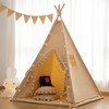 RONGFA Kids Teepee Tent with Lights &Large Pompoms & Carry