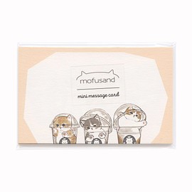 Mofusand F0 Mini Message Card, Drinks, Cat, Card, Cute