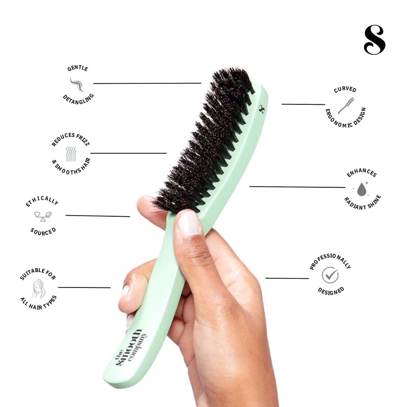 Mane Master™ Curved Boar Bristle Smoothing Hair Brush
