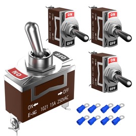 4 Pcs Toggle Switch, 12V 30A Heavy Duty ON/Off 2Pin SPST Waterproof Toggle Switch with Terminals for Auto Car Boats.
