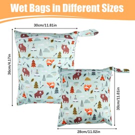 Maxmoc Pack of 2 Wetbag Nursery, Wet Bags, Nappy Bag, Waterproof Wet Bag, Reusable Wet Bag Nursery with Zip, for Toddlers, Swimming, Gym, Travel, orange, Style 4
