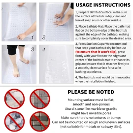 Yimobra Original Bathtub Mat Non Slip, Extra Long Bath Mat for Tub with Big