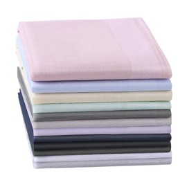 HOULIFE Men's Women's Handkerchiefs Made of Pure 60S Combed Cotton 40 x 40 cm for Everyday Use Wedding 6/9/12 Pieces, multicoloured