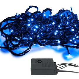 MITAS ER-200LED15-BU 200 LED Light Blue Straight Type with Controller Black Line Christmas Decoration