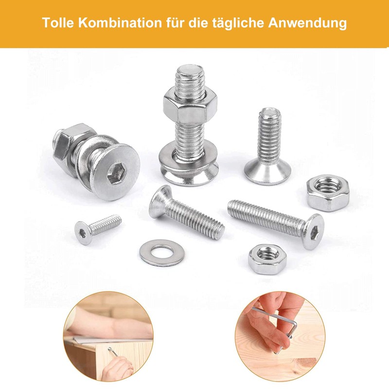 VIGRUE 1120 Pieces M2 M3 M4 M5 Countersunk Screws with