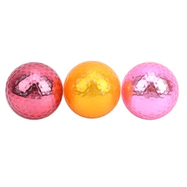 Plated Metal Color Golf Ball 1.68in Practice Balls Indoor Outdoor Training Aids Gifts