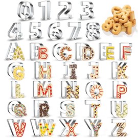 36 Stück Ausstecher Buchstaben Edelstahl, Buchstaben Und Zahlen Ausstecher, Kekse Ausstechform, Edelstahl Ausstechformen, für Ostern Backen Kuchen Keks Dekoration