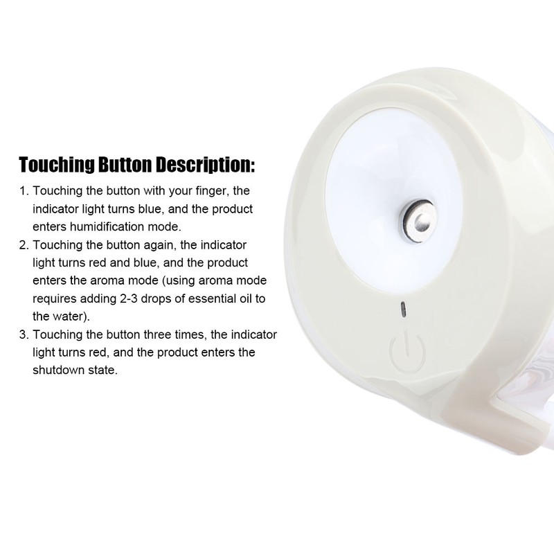 Car Air Humidifier Purifier Aroma Diffuser with USB Charging Port