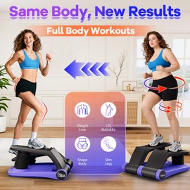 Air Compression Resistance Stepper – Adjustable Mini Stair Climber for Home Cardio Workout, Portable Stepper Machine with LCD Display, 5-Level Adjustable Resistance, Non-Slip Pedals (Blue)