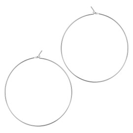 ESMATOO Thin Gold Hoop Earrings for Women - Hypoallergenic Lightweight Gold Hoop Earrings Dainty - Large (Silver, 30mm)