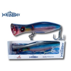 SMASHDIT Gobbler 4.7in Blue Top Water Lures, Saltwater Fishing Lures Topwater Bass Lures, Saltwater Lures - Fishing Lures Saltwater, Top Water Tuna Fishing Lures for Your Fishing Lure Kit