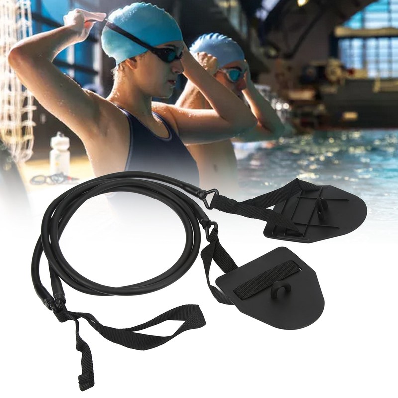 Swimming Arm Strength Trainer Latex Black Elastic Resistance Bands Swimming
