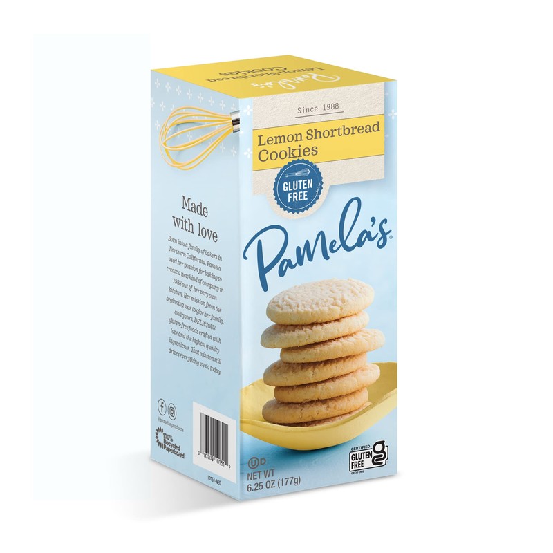 Pamela's Products Lemon Shortbread Gluten Free Cookies,6.25 Ounce (Pack of