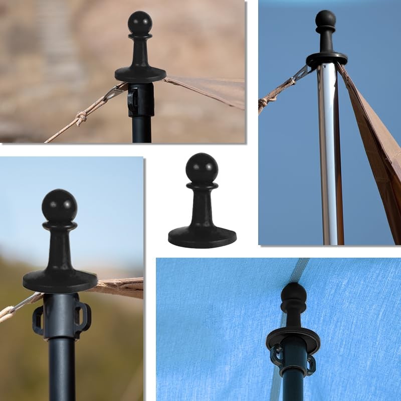 Pole End Lock, Camping Lightning Protection Cap, Set of 4,
