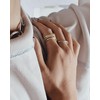 MUMREUES Gold Stackable Rings for Women 14K Gold Plated Interlocked