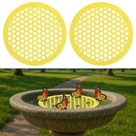 YFANITI 2 Pack Floating Bee Island,Round Floating Bee Watering Station- Butterfly Bee Waterer for Feeding, Bee Bath,Butterfly Feeders for Outdoors
